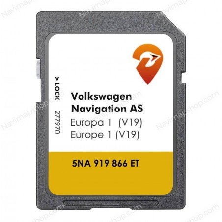 Replaces Volkswagen 5NA919866ET V19 AS MIB2 SD card 2024 Europe maps price