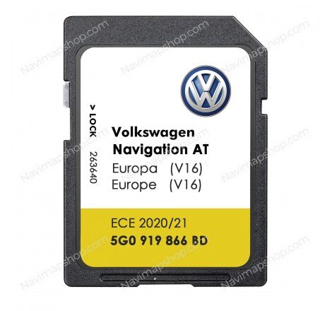 Volkswagen 5G0919866BD 5G0 919 866 BD Discover Media V16 AT MIB1 SD card 2021 Europe GPS Navigation System Maps Updates price