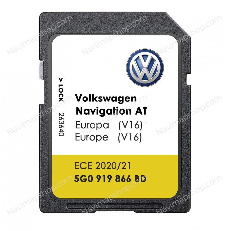 Volkswagen 5G0919866BD 5G0 919 866 BD Discover Media V16 AT MIB1 SD card 2021 Europe GPS Navigation System Maps Updates price